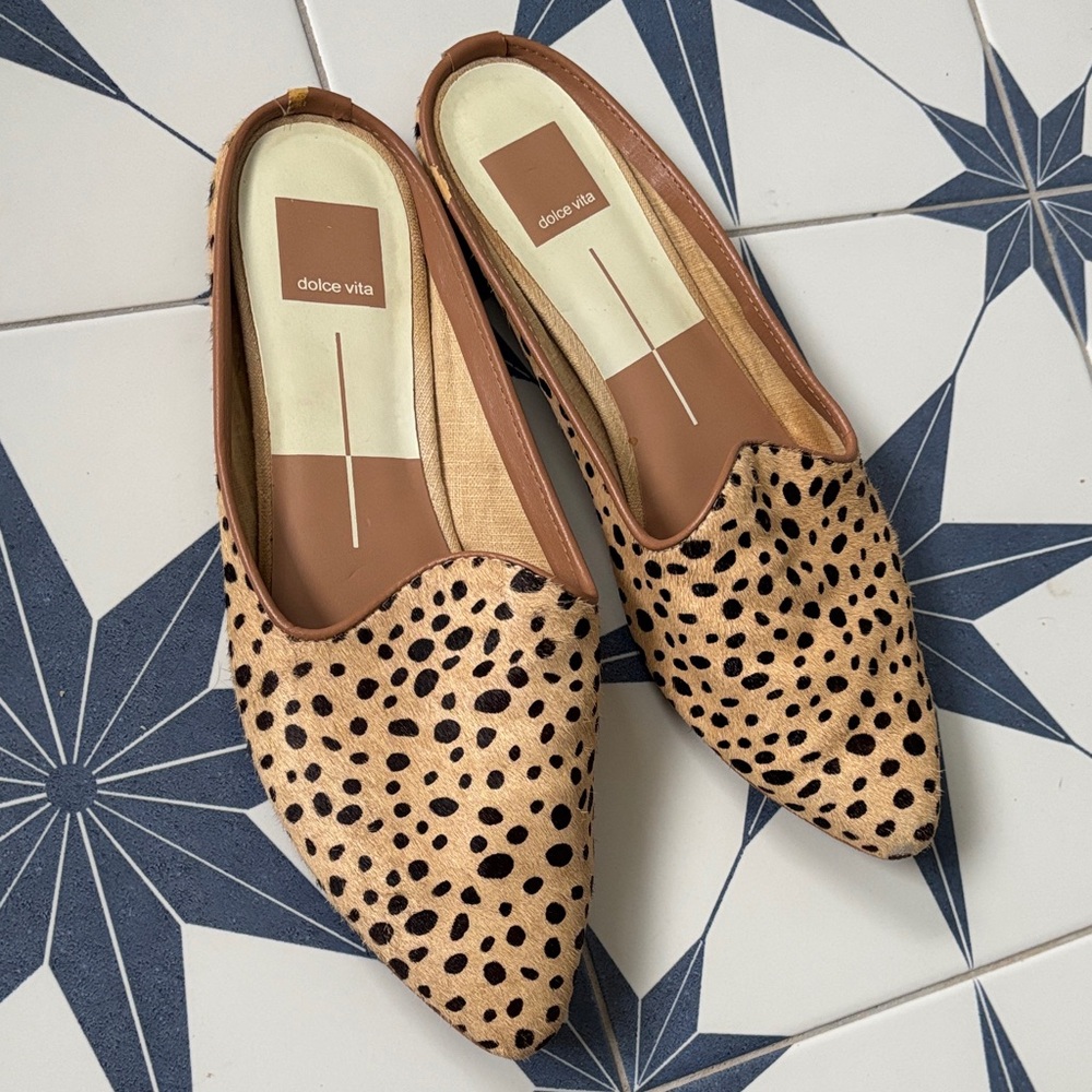 Dolce Vita Vegan Fur Tan and Black Loafers